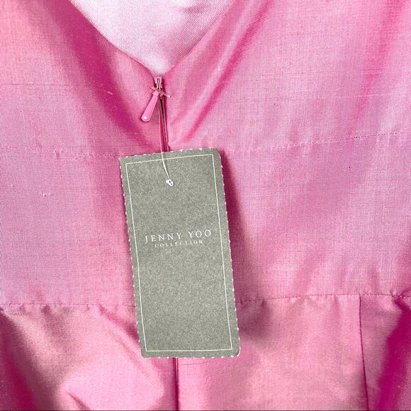 Jenny Yoo | Pink Silk Dress Formal Fit & Flare Dress Bridesmaid Prom 8 - Picture 8 of 12